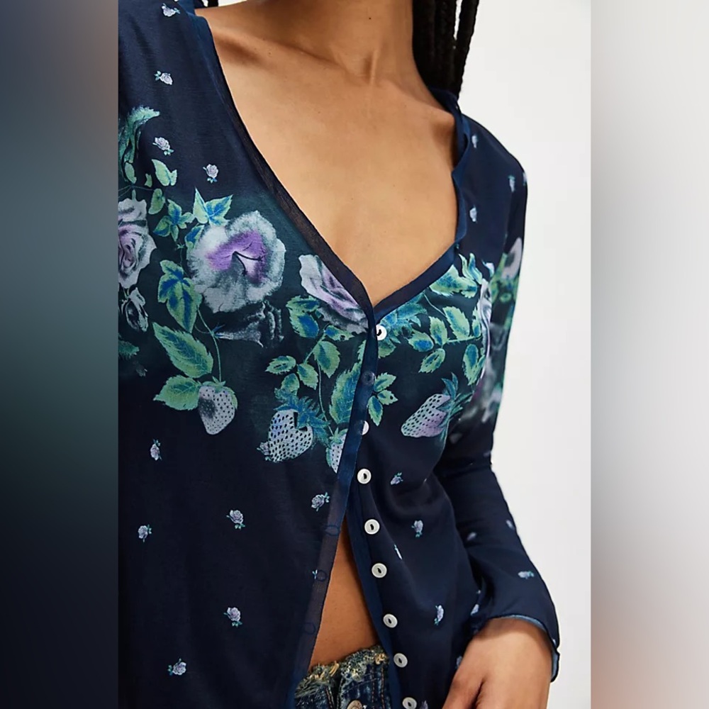 Free People Home Grown Mesh Cardi NWT